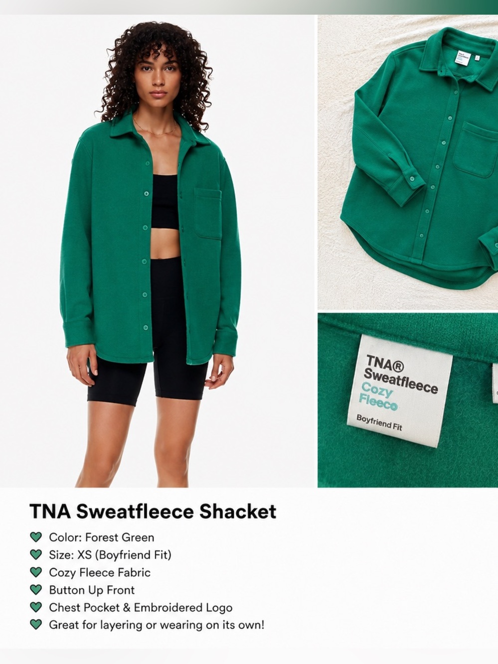 TNA Aritizia Cozy Sweatfleece Boyfriend Jacket with matching tank INCLUDED!!